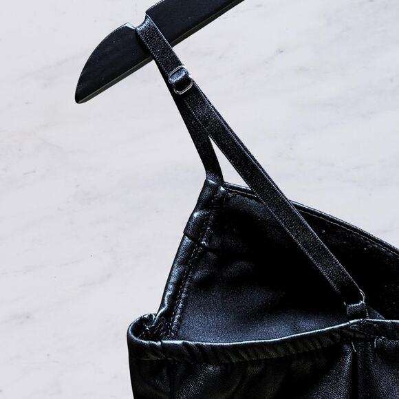 Black Faux Leather Bustier - Picture 5 of 7